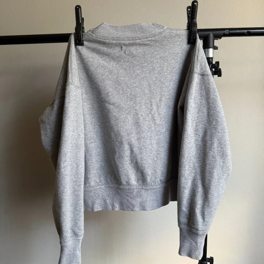 Etoile Isabel Marant Graphic Print Mock Neck Sweater Grey & Pink - Picture 2 of 6